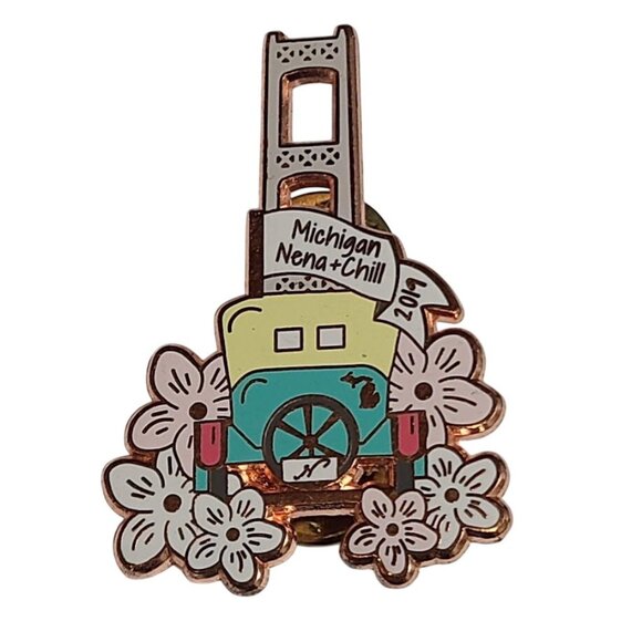 Nena & Co Jewelry - 2019 Nena + Chill Michigan Mackinac Bridge Enamel Lapel Pin Mallett Nena & Co